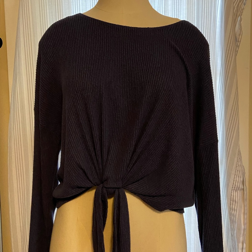 Forever 21 Navy Blue Tied Sweater